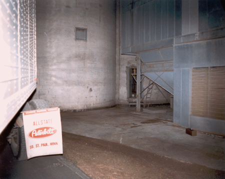 To the right is the side door McNair broke into and where he left the grain elevators. To the immediate left is the transport truck of murder victim Jerry Thies.